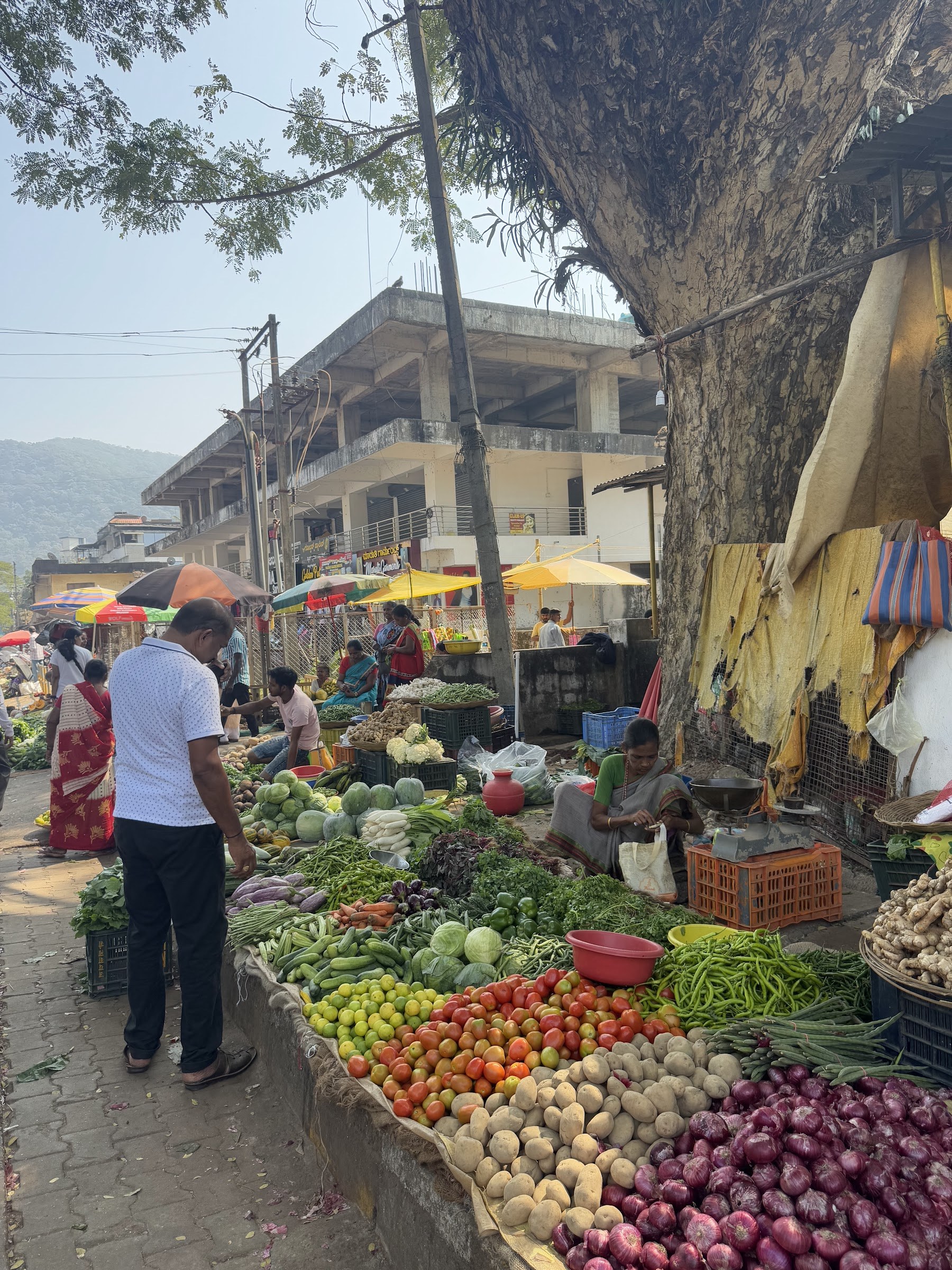 Fresh produce at a coastal market